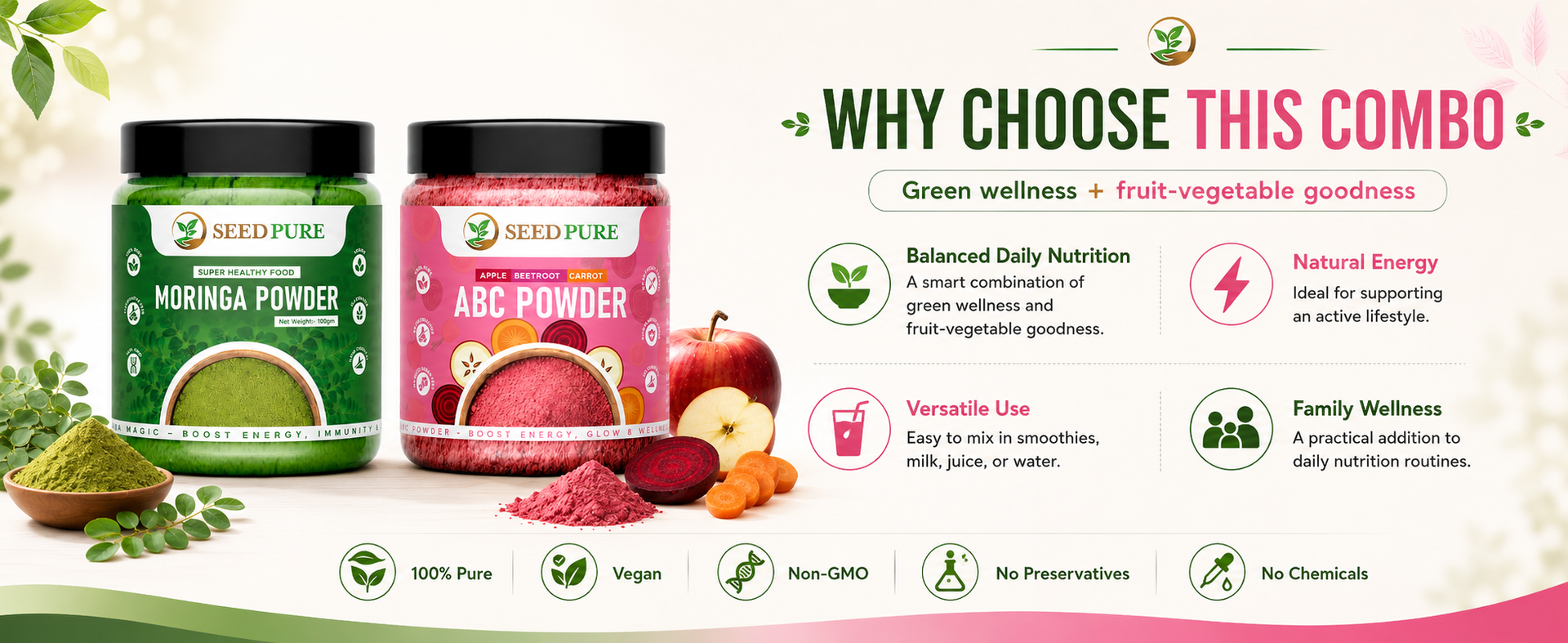 SEEDPURE ABC & Moringa Malt Health Drink Mix 200g
