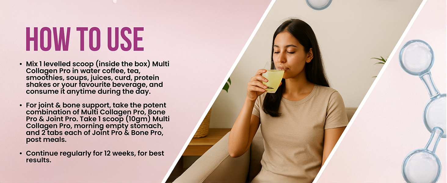 Multi Collagen Pro | 100% Hydrolyzed Japanese Marine Collagen Peptides (Type I, II & III) | No Sugar, No Foul Smell | 240g | Orange Flavour