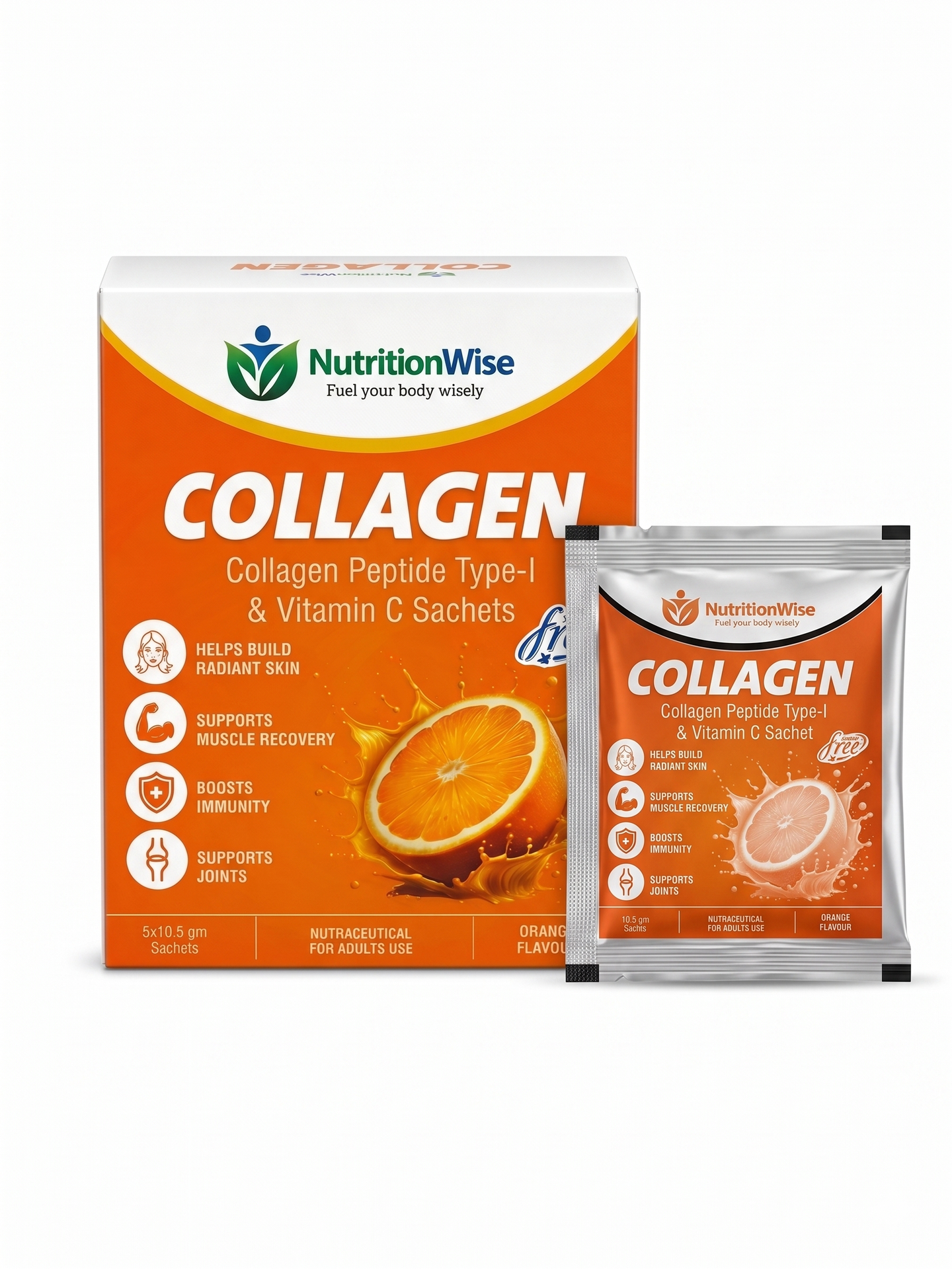Collagen Peptides Type I Powder with Vitamin C