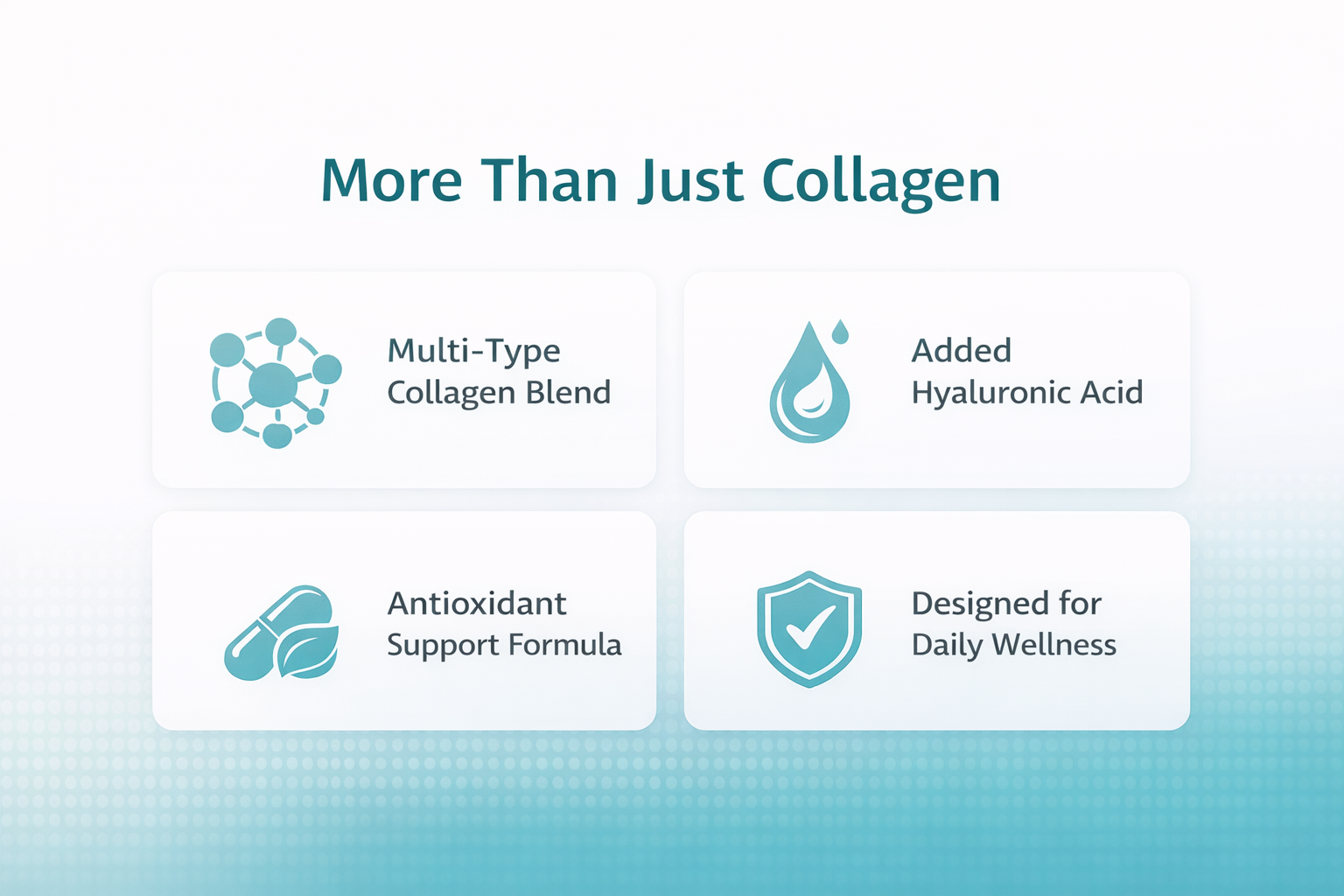 Multi Collagen Supplements for Glowing skin - Hydrolyzed Peptides (Type I, II, III, V, X) for Skin, Hair, and Joint Health 60 Tablets (Collagen)