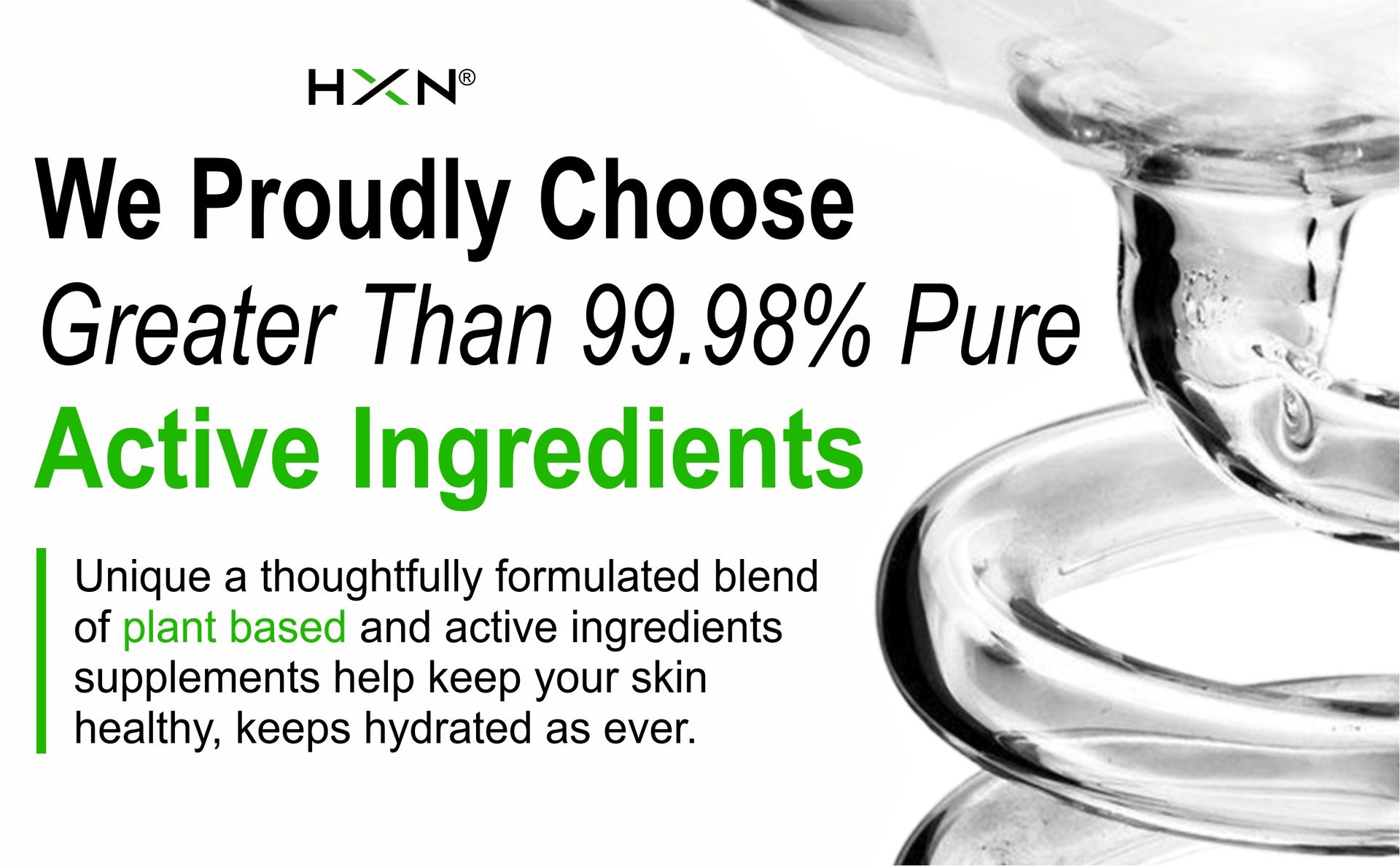 HXN Marine Collagen Peptides | Hydrolyzed Type 1 & 2 Protein for Skin Hair Nails | 99.98% Collagen Powder Supplement | Women -60 Tablets