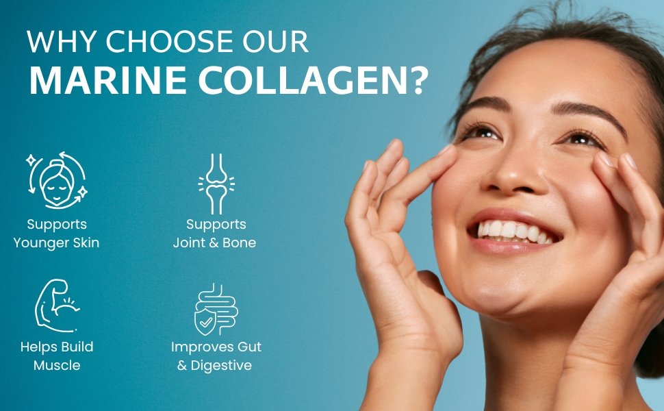 HealthAid Marine Collagen - 250gm Powder| Sugar-Free Collagen Supplement for Women & Men | Increases Skin Hydration |Reduces Skin Damage | Supports Healthy Skin, Hair & Nails| Cranberry Flavour