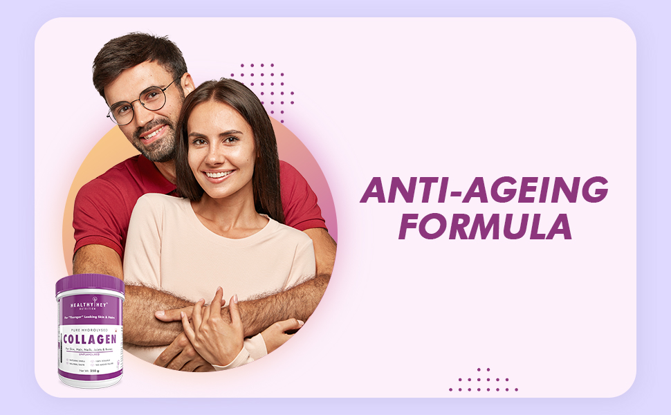 HealthyHey Nutrition Collagen Powder|Collagen Supplement for Glowing Skin|Pure Hydrolysed Collagen Powder for Women & Men|Unflavoured - Pack of 1-250 grams