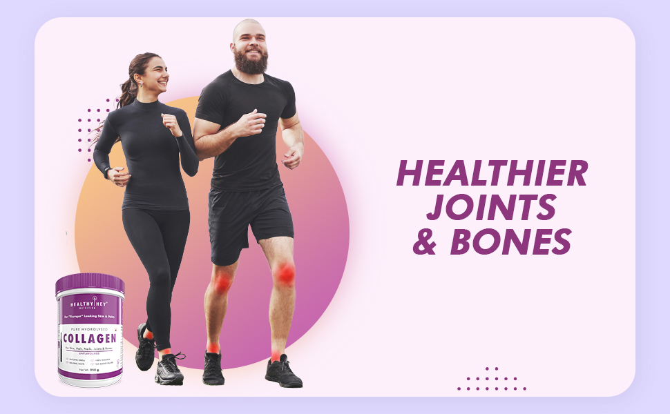 HealthyHey Nutrition Collagen Powder|Collagen Supplement for Glowing Skin|Pure Hydrolysed Collagen Powder for Women & Men|Unflavoured - Pack of 1-250 grams
