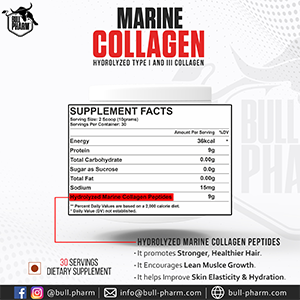 Hydrolyzed Marine Collagen Peptides (Type|& Type Iii)|For Healthy Joints, Shiny Hair & Nails, Smooth Skin, Lean Muscle Growth|Odourless|Unflavored|300 Grams|Fssai Approved - Powder