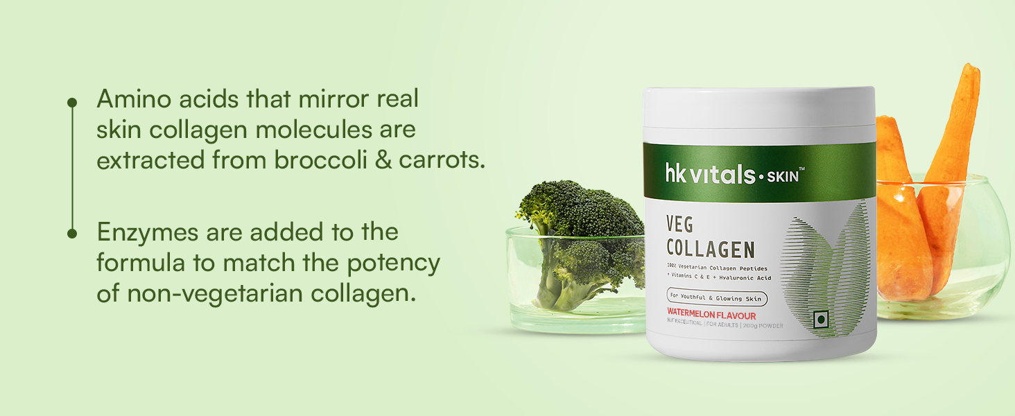 hk vitals Veg Collagen Supplement Powder, Watermelon, 200g