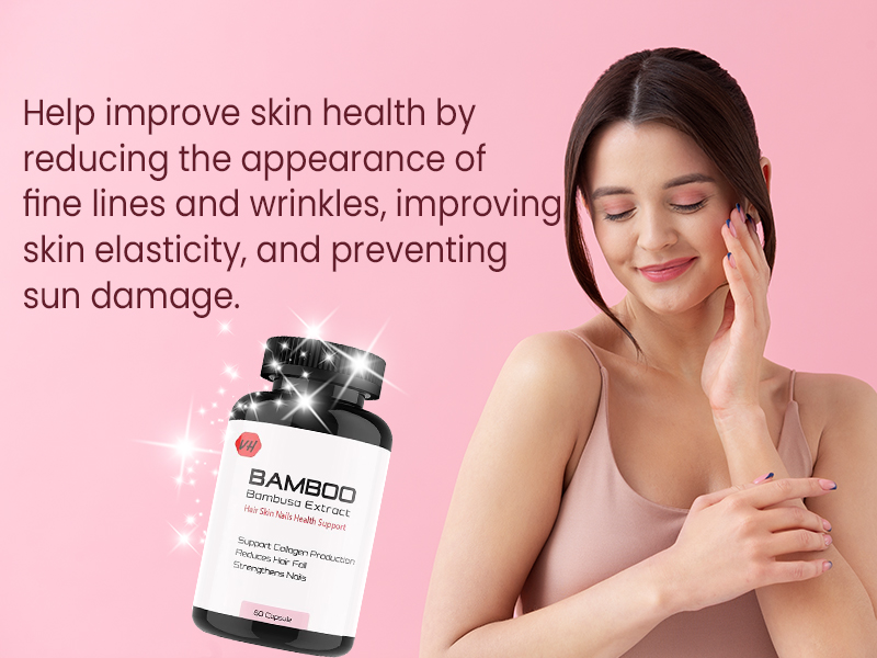 VitaminHaat Bamboo Extract 600 mg | Hair, Skin & Nails Health Support | Promotes Collagen Production | Reduces Hair Fall | Strengthens Nails | 60 Capsules