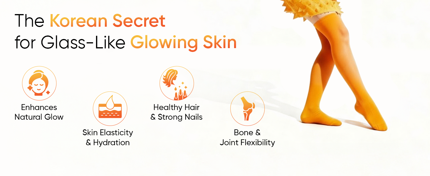 CUREFOREVER Marine Collagen Powder for Women & Men | Hydrolyzed Type I & III Collagen Peptides for Skin Glow, Hair Growth, Nails & Joints Support | Beauty & Anti-Aging Formula, Mango Citrus Flavour, 25 Servings
