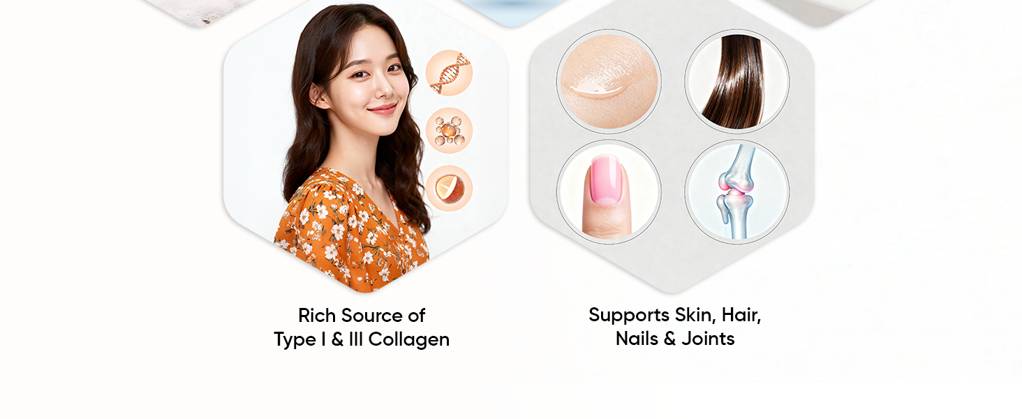 CUREFOREVER Marine Collagen Powder for Women & Men | Hydrolyzed Type I & III Collagen Peptides for Skin Glow, Hair Growth, Nails & Joints Support | Beauty & Anti-Aging Formula, Mango Citrus Flavour, 25 Servings