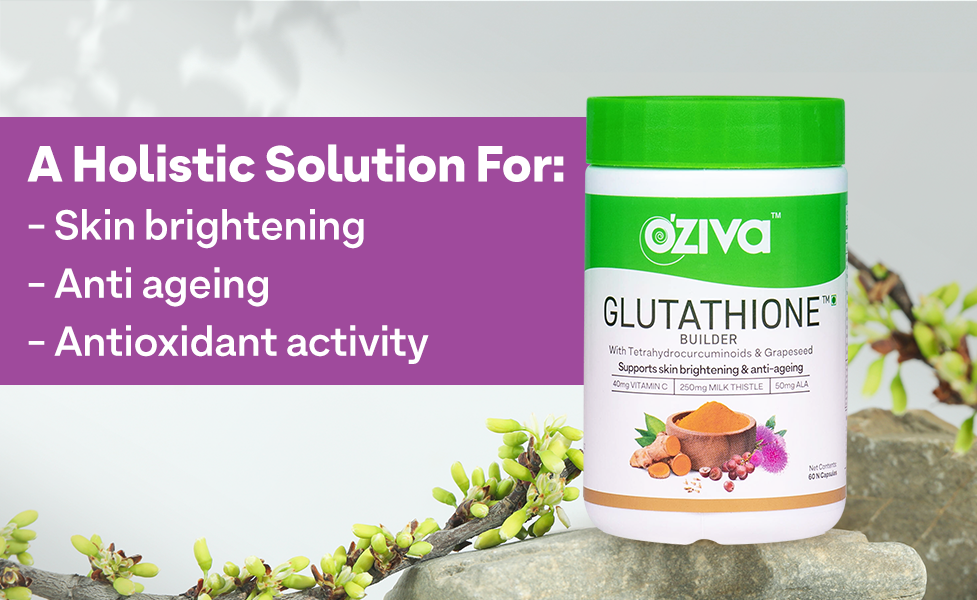 Oziva Plant Based Collagen Berry Orange Supplement 250 Grams And Plant Based Glutathione Builder 60 Vegetarian Capsules