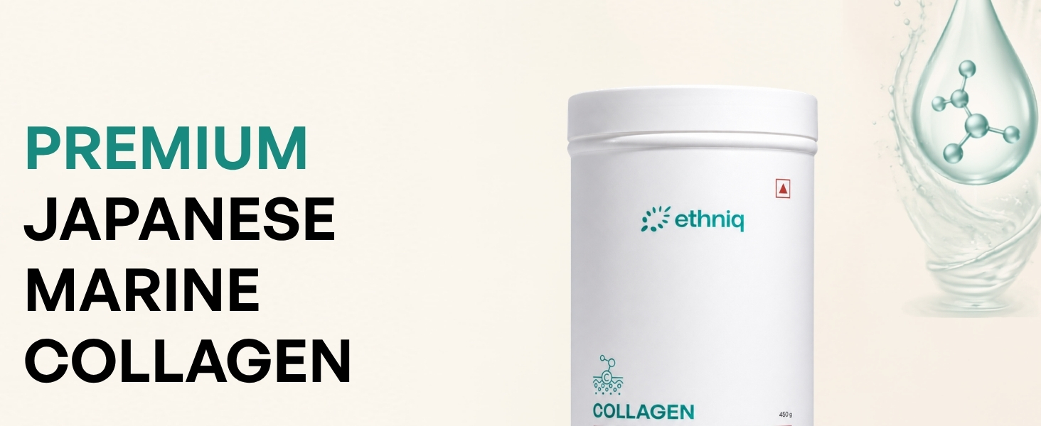 Ethniq Japanese Marine Collagen Peptides Powder, Hydrolyzed Type I, 450g