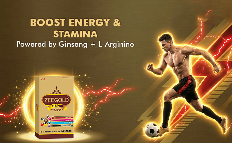 Zeegold Strong Soft Gelatin Capsules – Nutraceutical Multivitamin with Ginseng, L-Arginine, Vitamins, Minerals & Antioxidants (15 Capsule Each) - Pack Of 02