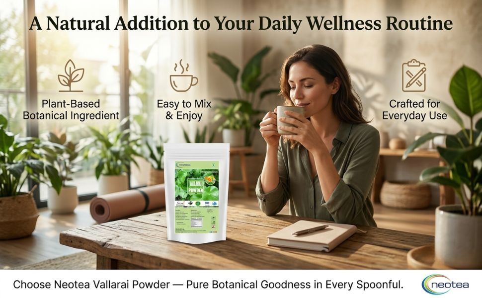 Neotea Gotu Kola Powder | Vallarai | Centella Asiatica & Brahmi (Bacopa Monnieri) | Natural Pennywort Powder | Saraswati Keerai | Neer Brahmi Podi | Pure Herbs | Non-GMO | No Preservatives | Supports Cognitive & Skin Wellness | 1 KG