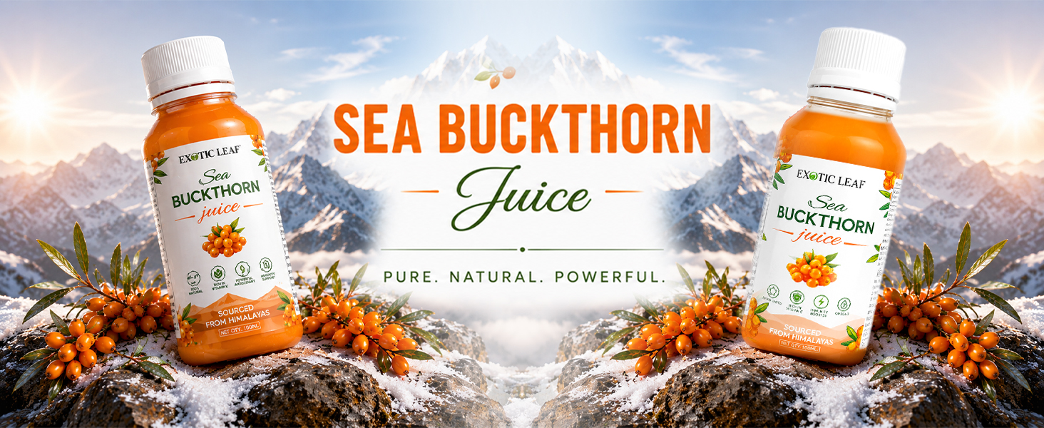 Sea Buckthorn Juice 100ml | Rich in Vitamin C & Omega 7 | Antioxidant Drink for Immunity, Skin Health & Energy | Natural Herbal Supplement