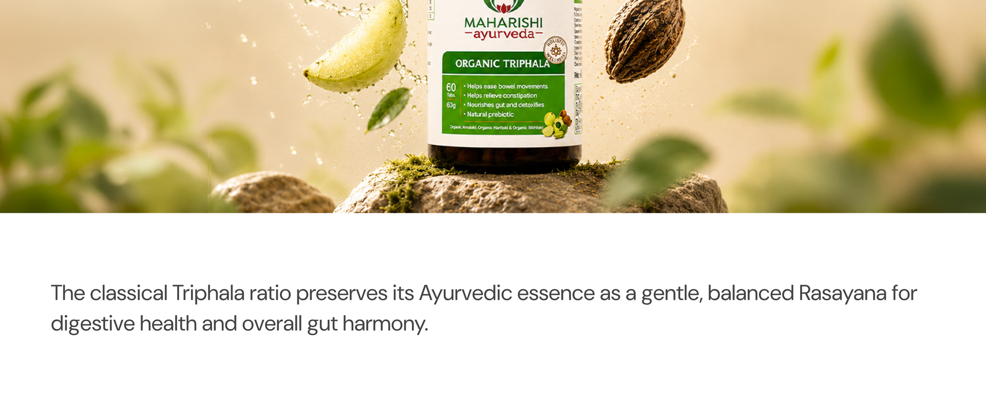 Maharishi Ayurveda Organic Triphala Tablets 1000mg | Supports Daily Gut Cleansing | Improves Bowel Wellness| Relieves Constipation | Purest Triphala| Eco Cert Organic Triphala