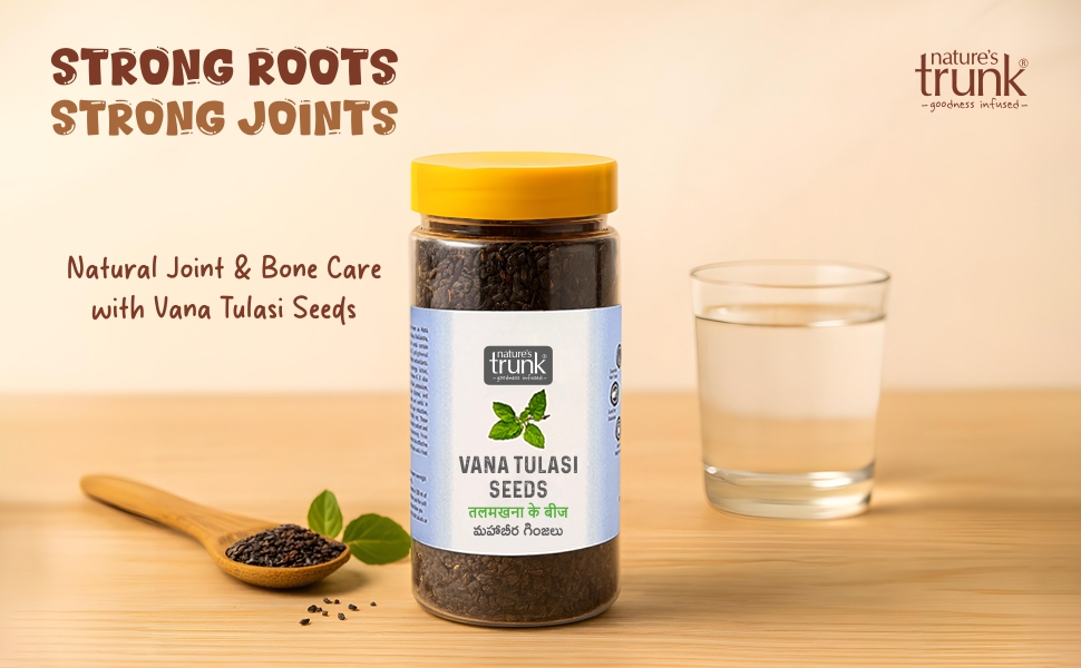 Nature's Trunk Maha-Beera Seeds (250g) | Vana Tulasi & Talmakhana | High Fiber Natural Superfood for Weight Management | Supports Bone & Joint Health | Natural Cooling Seeds for Digestive Wellness