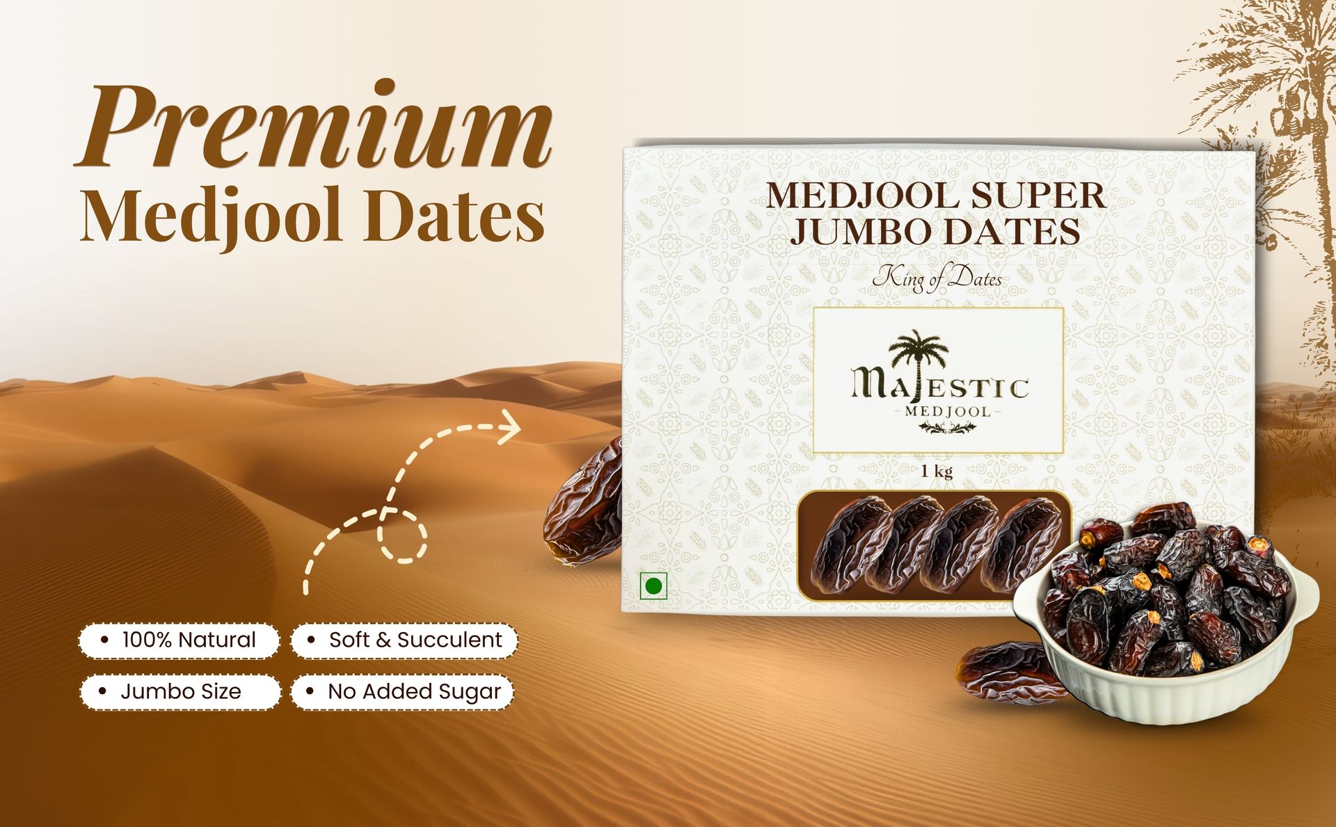 Premium Medjool Almond Filled Dates 1kg | Handpicked Soft & Juicy Medjool Dates Stuffed with Crunchy Roasted Almonds | 100% Natural Healthy Gourmet Snack | High-Fiber, Nutrient-Rich & Antioxidant Packed Superfood | Delicious Energy Booster for Kids & Adults | Perfect for Gifting, Festive Hampers, Baking & Everyday Snacking | No Added Sugar, Preservatives or Gluten