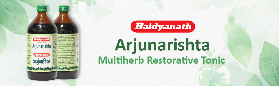 Baidyanath Asli Ayurved Arjunarishta 450ml (Pack of 2) - Herbal Tonic for Healthy Heart, Digestion, and Cardiac Function Support