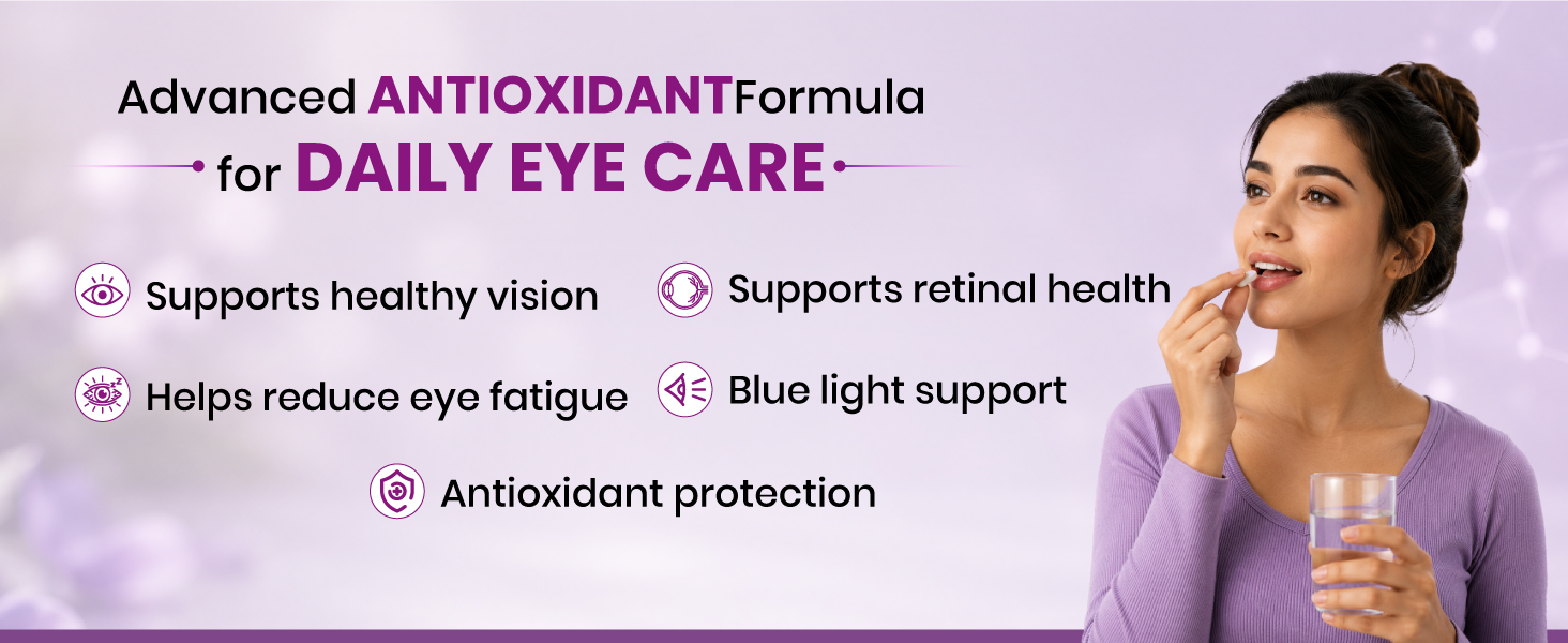 Eyecirque Eye Supplement Tablets | Eye Health Vitamins with Lutein & Zeaxanthin, Bilberry & Astaxanthin | Vision Support Supplement | Blue Light Protection | Multivitamin for Eyes (30 Tablets)