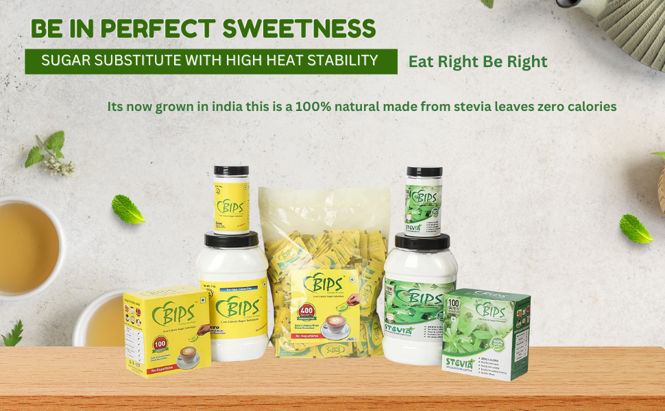 BIPS Sugar Free Stevia Powder 1Kg Jar.