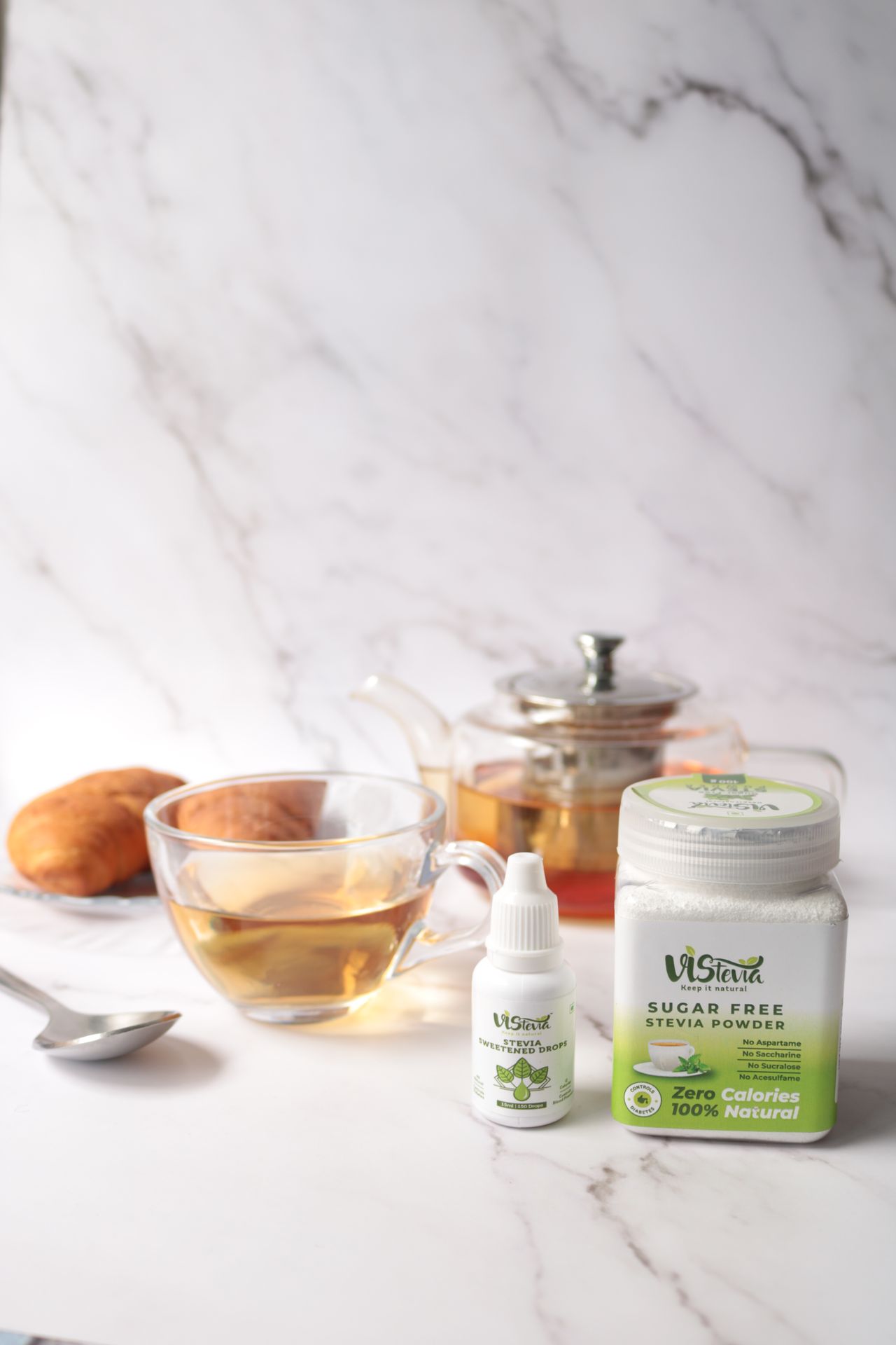 VIStevia SugarFree Stevia Powder, Diabetic and Keto Friendly - Sweetened Naturally with Stevia, Contains Zero Calories - Pack of 1 (100GM)