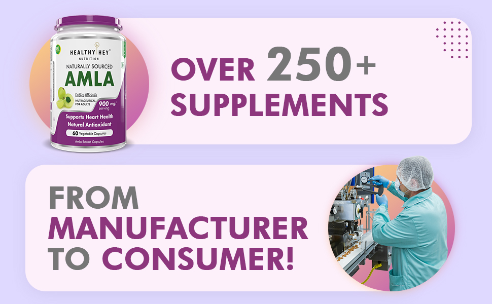HealthyHey Nutrition Amla Extract - Natural Vitamin C - 60 Veg. Capsules