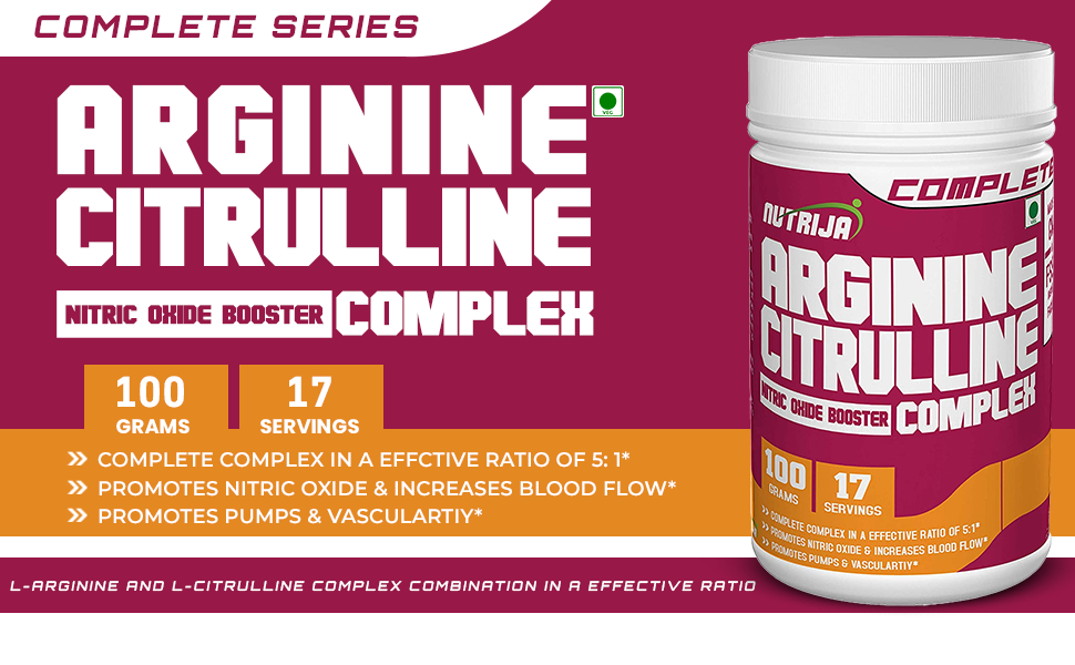 Nutrija-L-ARGININE AND L-CITRULLINE COMPLEX™- 100 grams Tangy Orange