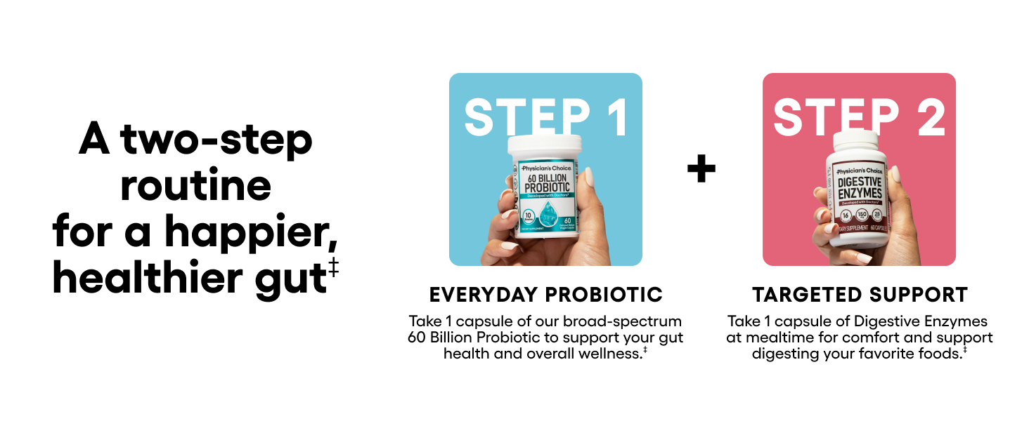 Physician's CHOICE Probiotics 60 Billion CFU - 10 Strains + Organic Prebiotics - Immune, Digestive & Gut Health - Supports Occasional Constipation, Diarrhea, Gas & Bloating - for Women & Men - 84ct
