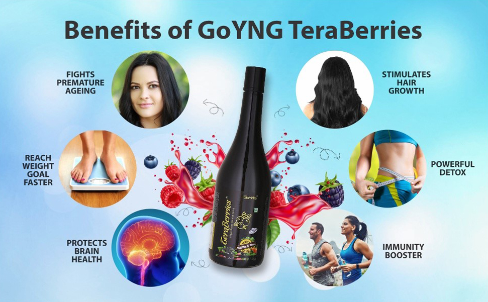 Teraberries Collagen Supplement for Women 1 Litre Syrup with 16 Berries and Antioxidants for Glowing Skin Super Energy and Immunity Boost