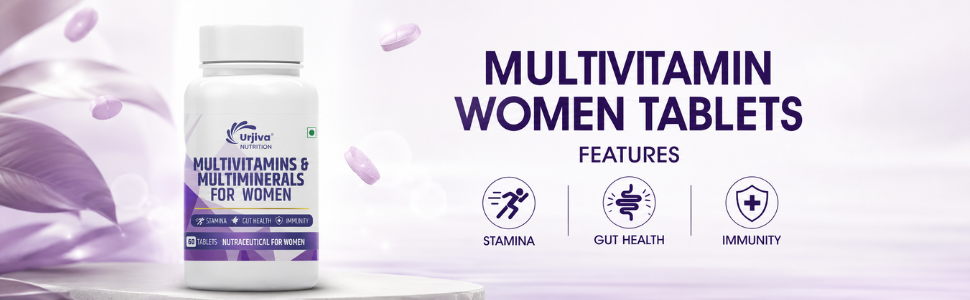 Multivitamin & Multimineral Tablets for Women | 60 Tablets | Daily Nutritional Support for Energy, Stamina, Immunity & Metabolism | With Essential Vitamins & Minerals | Gluten Free
