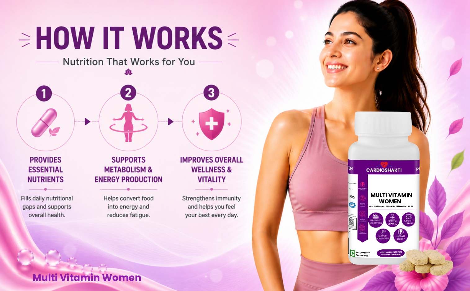 Cardio Shakti Daily Women Nutrition Formula | Multivitamin & Mineral Supplement