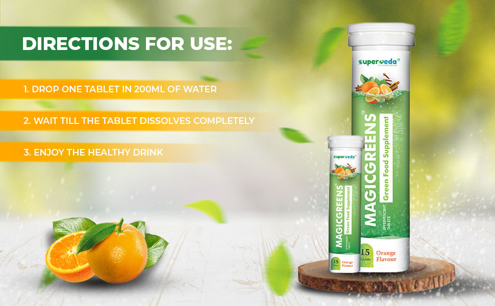 MagicGreens Effervescent Tablets Pack of 2 | Daily Greens Multivitamin with Vitamin C Zinc B6 & B12 for Immunity & Detox | Plant-Based Superfoods & Antioxidants | Vegan Sugar-Free Twin Pack