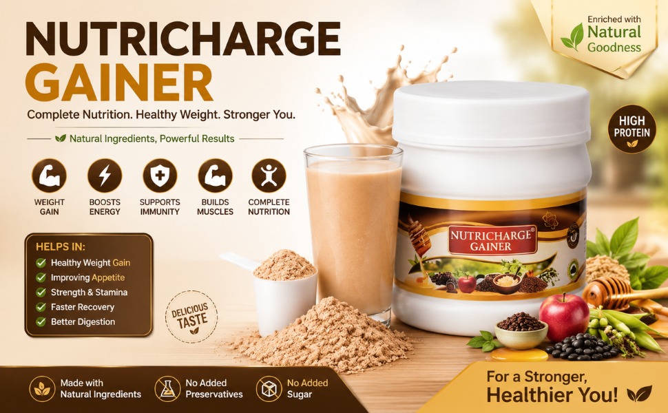 Gainer Nutritional Powder for Daily Calorie and Protein Intake Delicious Shake Mix with Fruit and Seed Ingredients Convenient Supplement Powder 500 gm