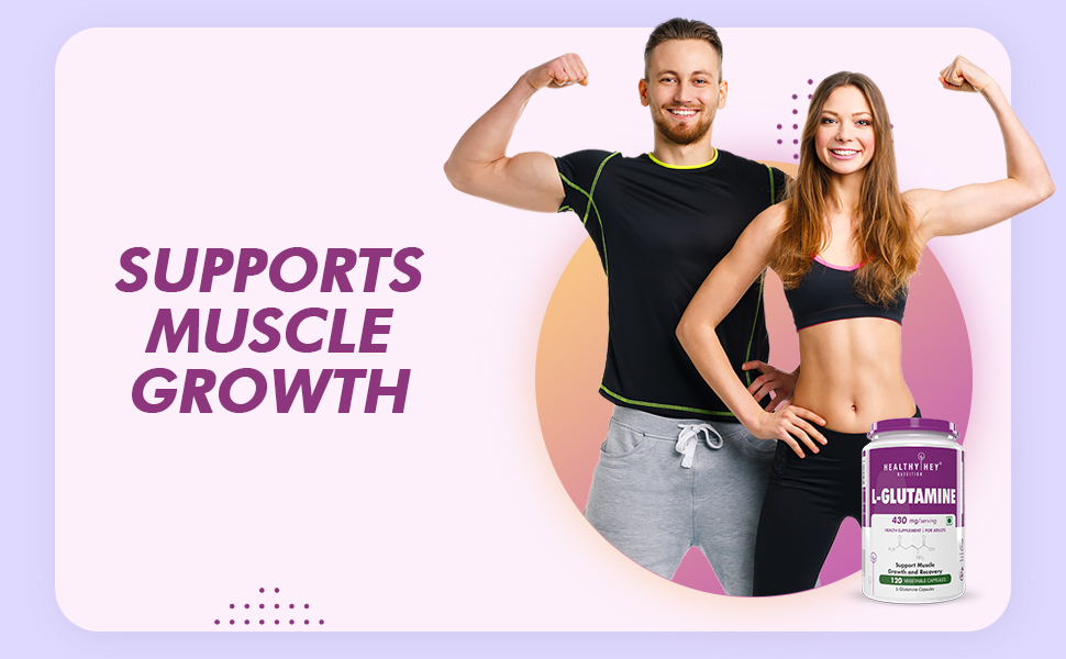 HealthyHey L Glutamine Capsules High Strength-120 Capsules