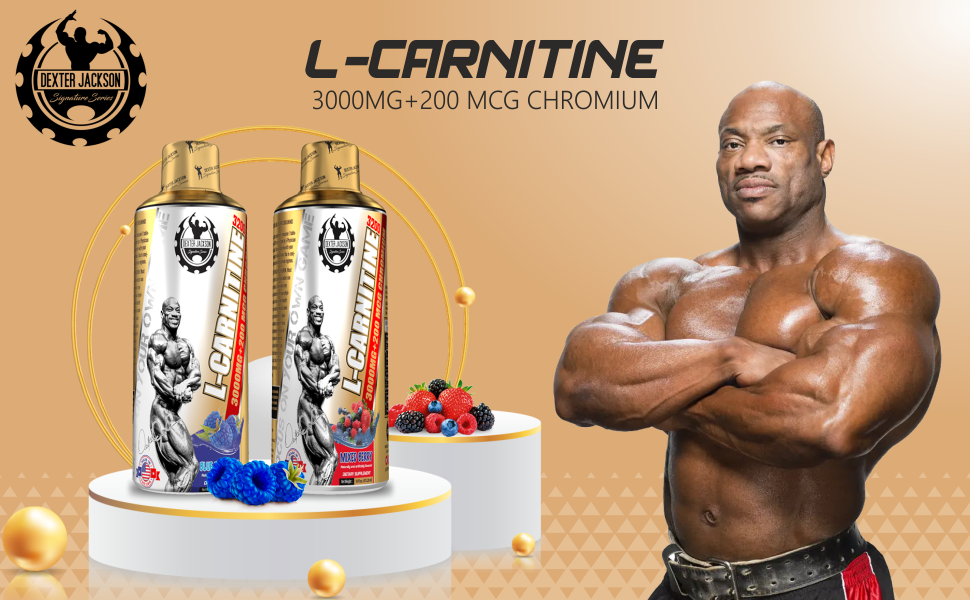 Dexter Jackson Signature Series L-Carnitine Liquid | Blue Raspberry Flavor | 473.28Ml Bottle - Dietary Supplement For Fat Metabolism And Energy Boost - 31 Servings