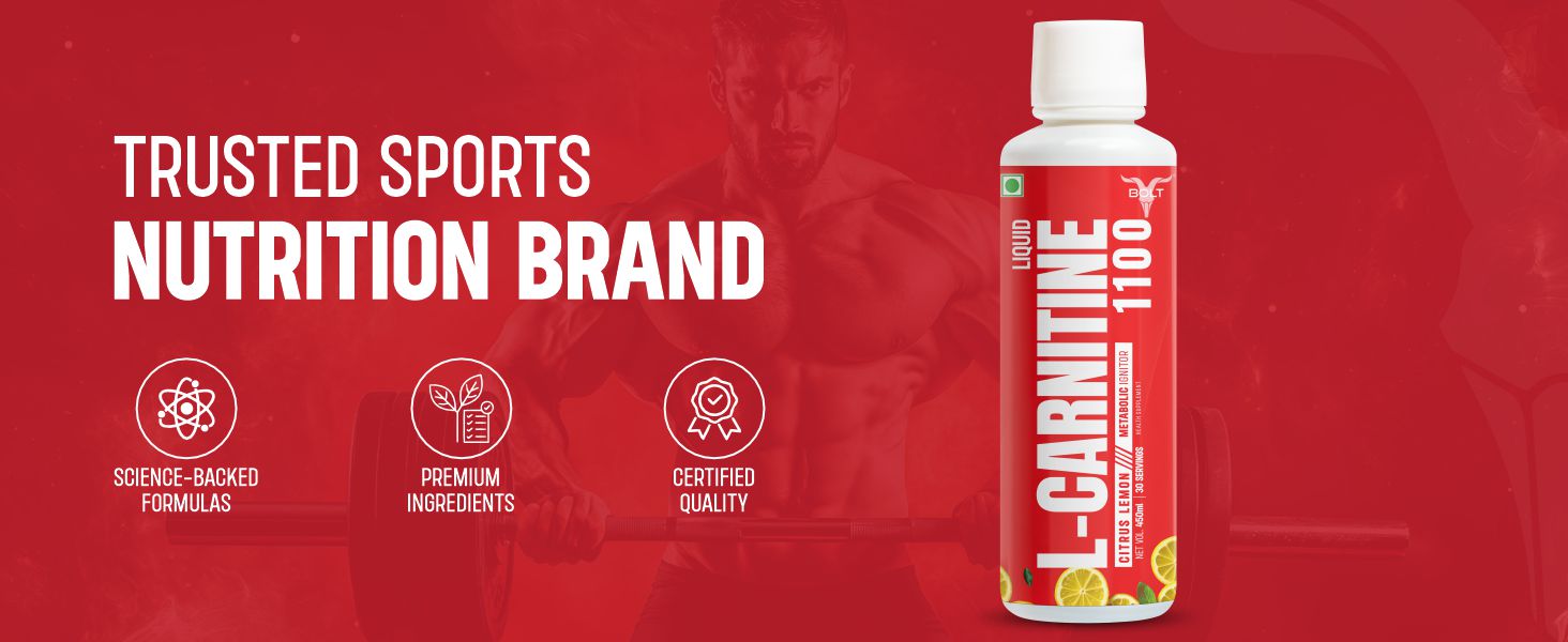 Bolt L-Carnitine Liquid 3000 mg | Converts Fat into Energy | Orange Rush