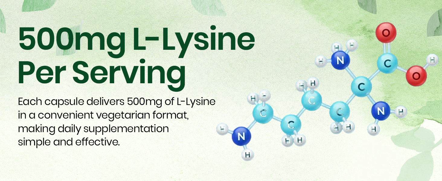 Vlado’s Himalayan Organics L-Lysine 500mg Essential Amino Acid Supplement For Men And Women | Supports Membrane Health | Support Immune System | Endurance Improvement & Weight Loss - 120 Veg Capsules