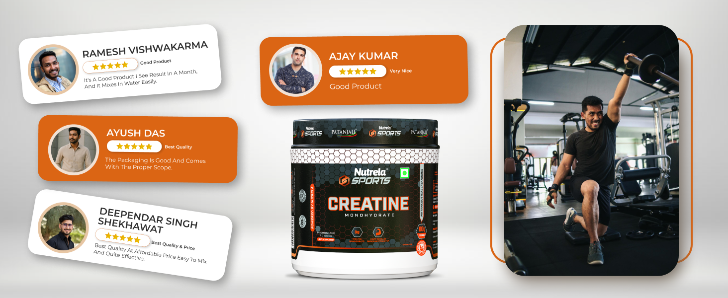 Nutrela Sports Patanjali Creatine Monohydrate - 100g Unflavoured