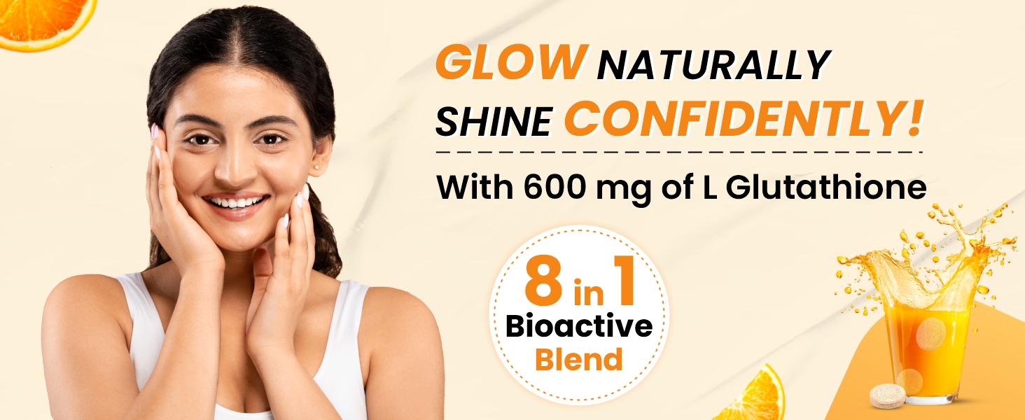 Vlado's Himalayan Organics Japanese Reduced L Glutathione Effervescent Tablets 1150mg with Hyaluronic Acid , Niacinamide, Biotin, Vitamin C, E , Astaxanthin, L Cysteine - For Anti-Pigmentation Skin Lightening, Detoxification Pigmentation,& Tan Removal , Skin Glow Supplement - 20 Effervescent Tablet ( Pack of 1 )