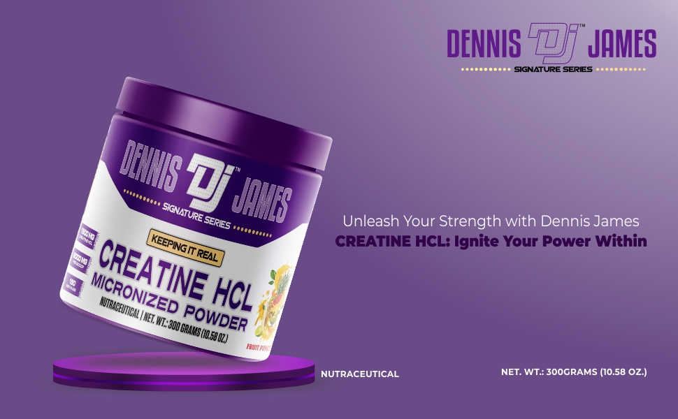 Dennis James Signature Series Creatine HCL | Micronized Powder | Fruit Punch Flavor | 150 Servings | Enhanced Strength & Performance