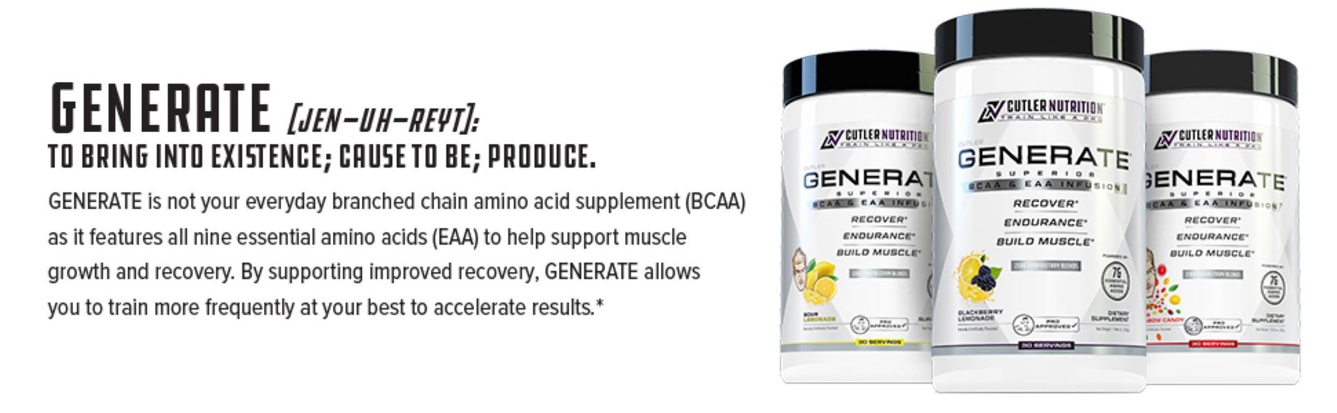 Generate EAA and BCAA Powder: Best Post Workout Recovery Drink and BCAA Supplement with Essential Amino Acids, 5g BCAAs, 2g EAAs for Lean Muscle Mass | 30 Servings (Peach Lemonade)