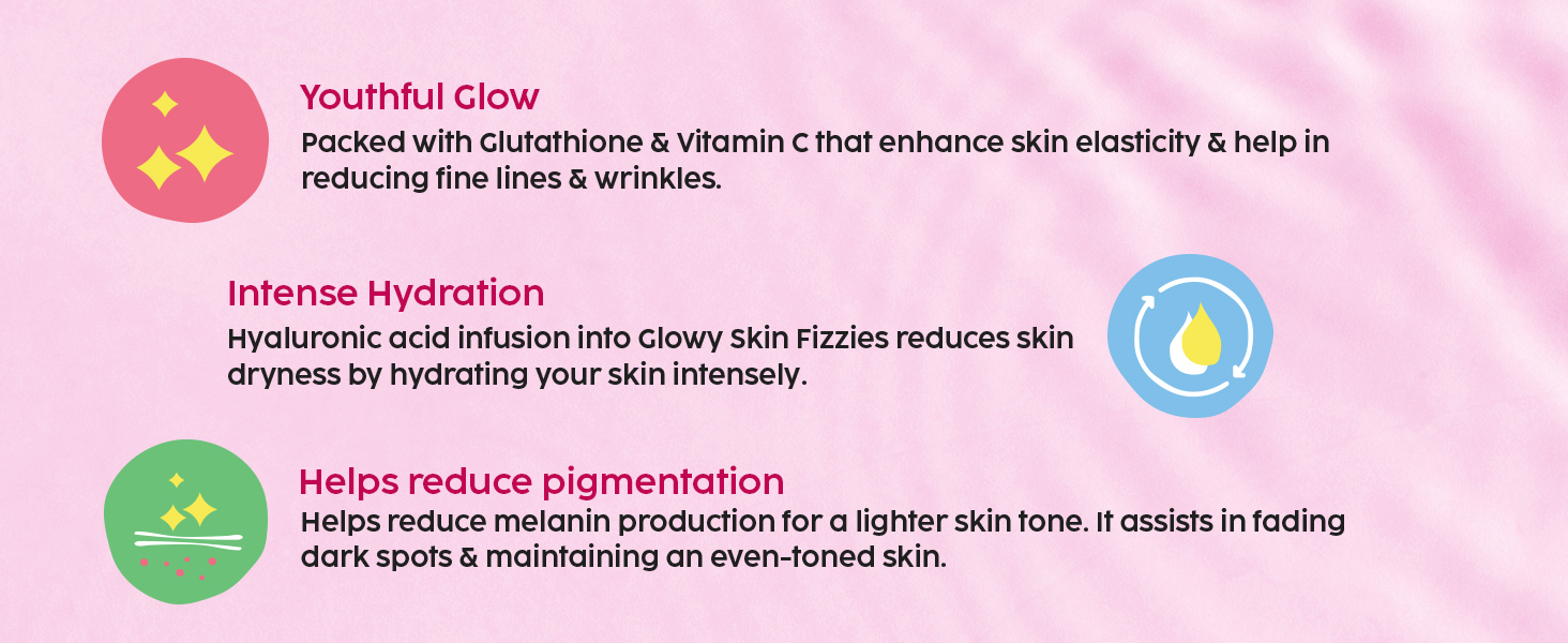 PLIX - THE PLANT FIX Glutathione Effervescent Tablets for Clear, Glowing & Youthful Skin | 500mg Glutathione, Vit E & Hyaluronic Acid | No Maltodextrin, No Sugar | Pack of 6 (90 tabs) | Strawberry