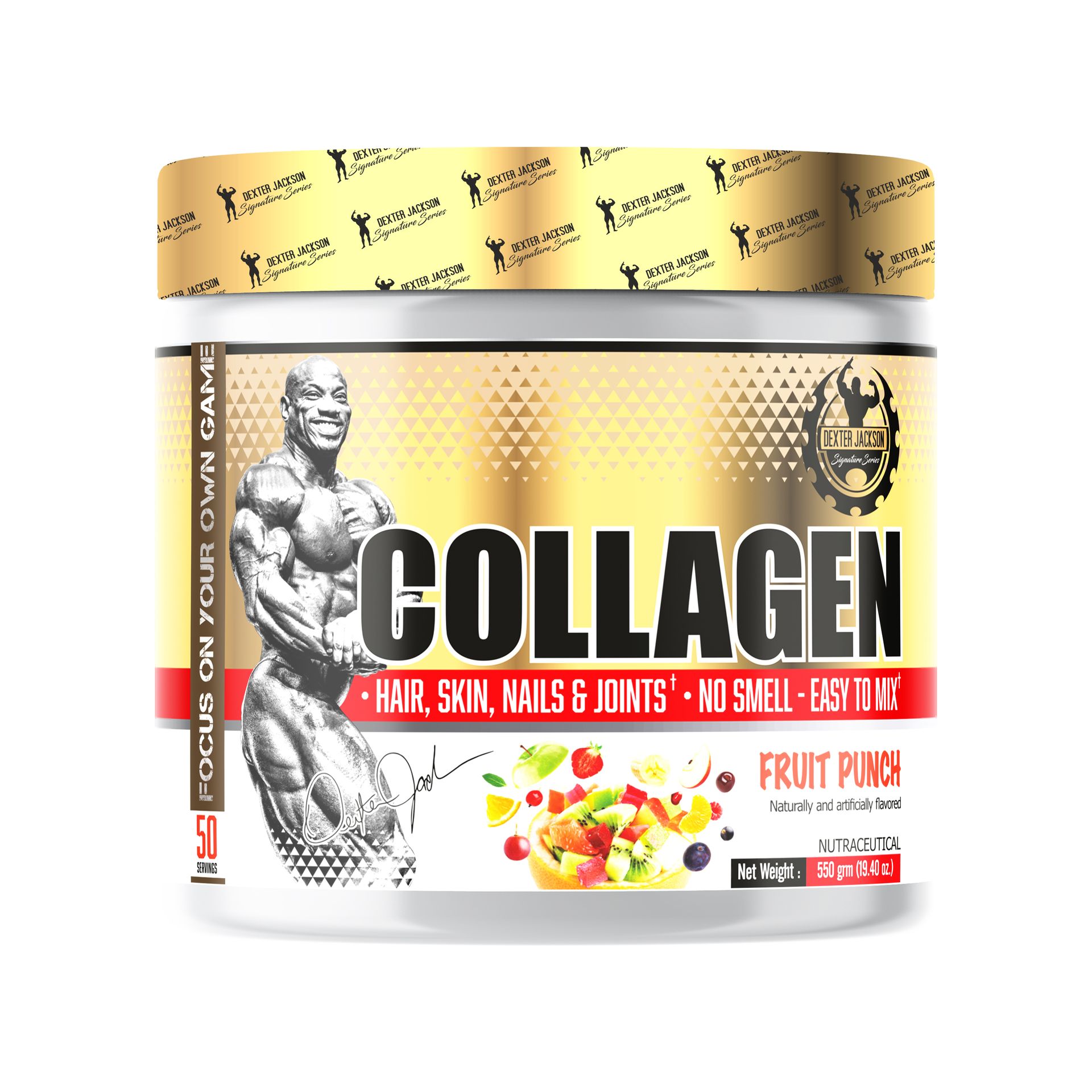 Dexter Jackson Collagen | Improves Bone and Joint Health | Aids in Digestion and Muscle Repair| Fruit Punch Flavor | 50 Servings,550 GM
