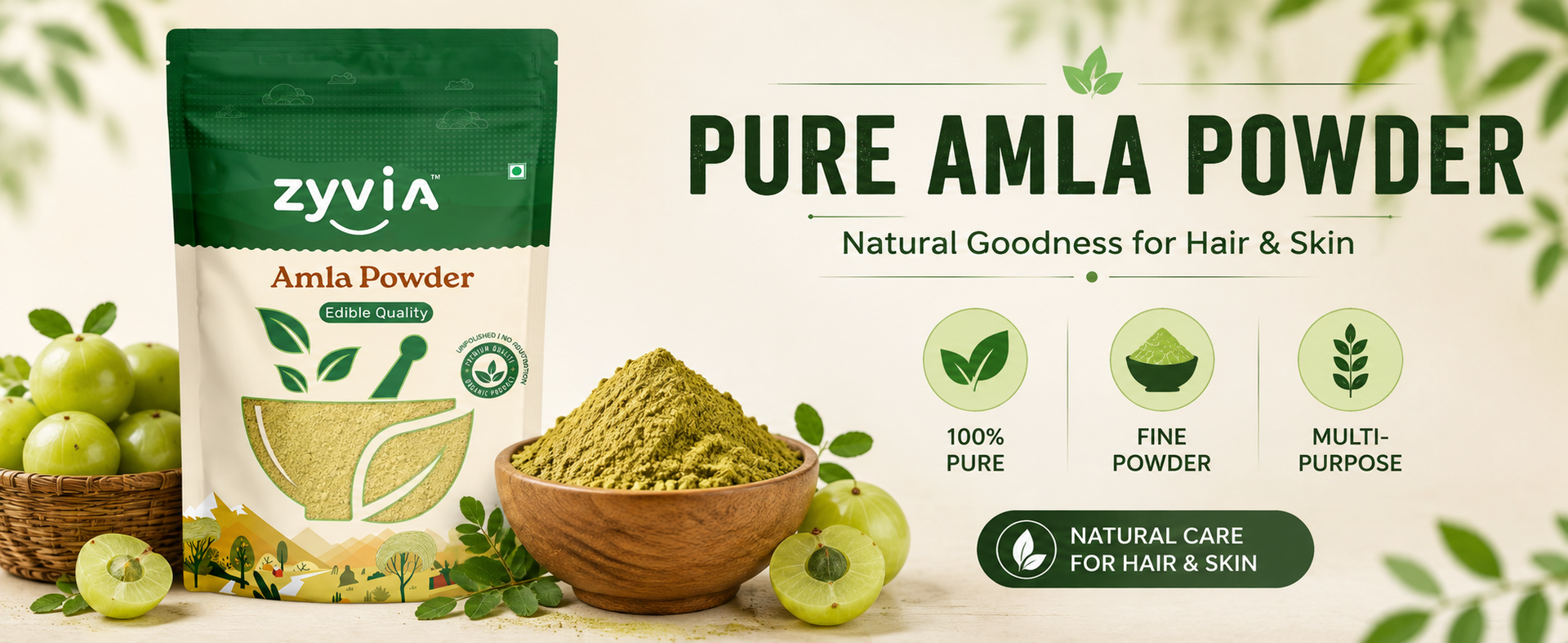 Pure Amla Powder for Hair Growth 250g | Ideal for Hair, Eating & Skin