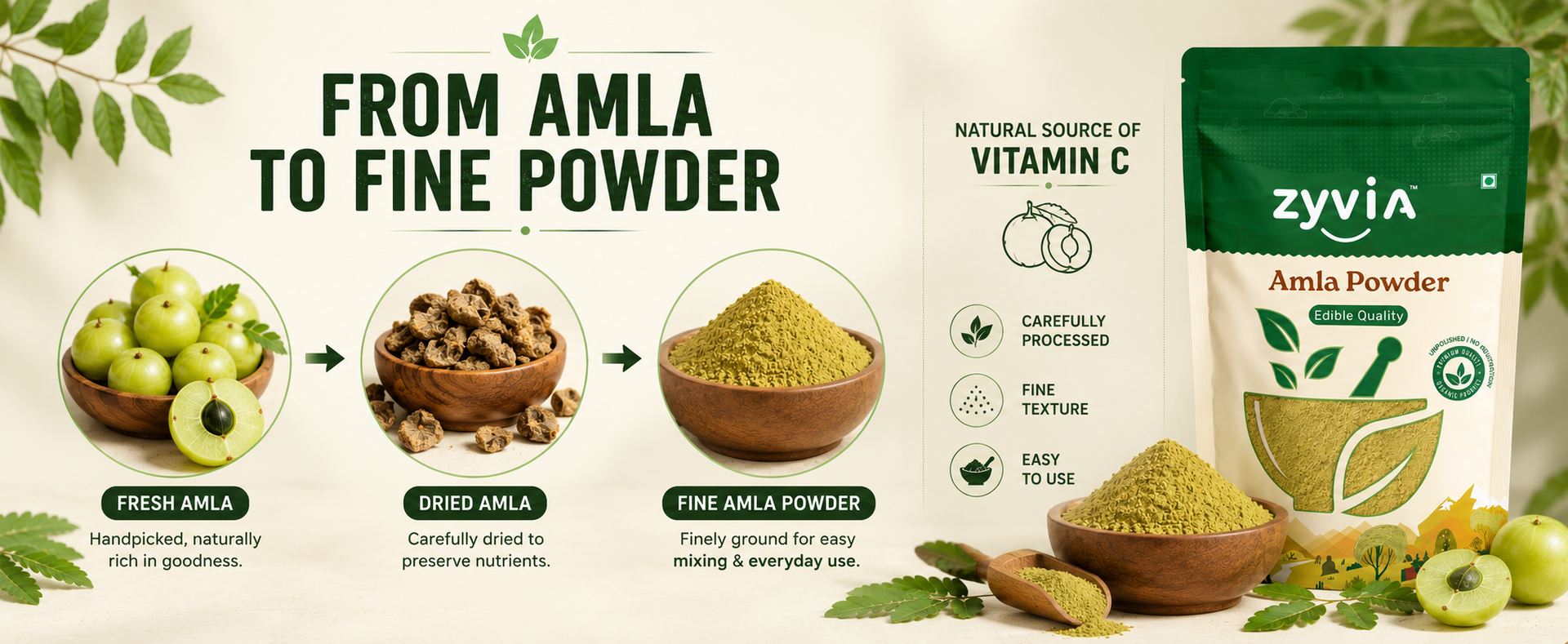 Pure Amla Powder for Hair Growth 250g | Ideal for Hair, Eating & Skin