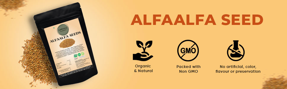 LEWISIA IN ORGANICS Alfaalfa Seed 180g – Alfalfa Seeds for Sprouting, Rich in Vitamins and Minerals, Ideal for Salads, Smoothies & Healthy Recipes, Boosts Immunity & Wellness