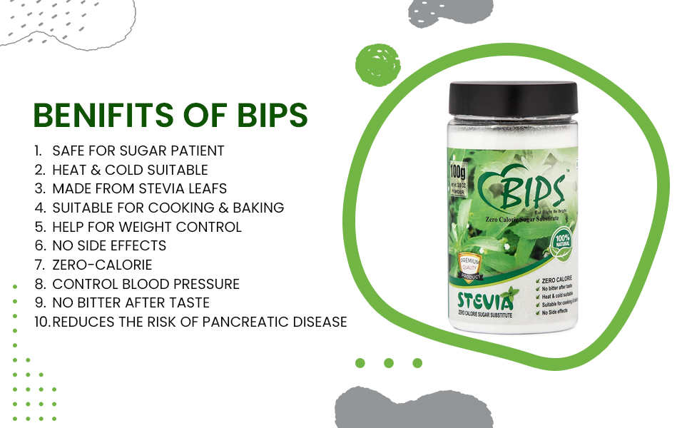 Bips Stevia 100 Gram Jar Pack of 2