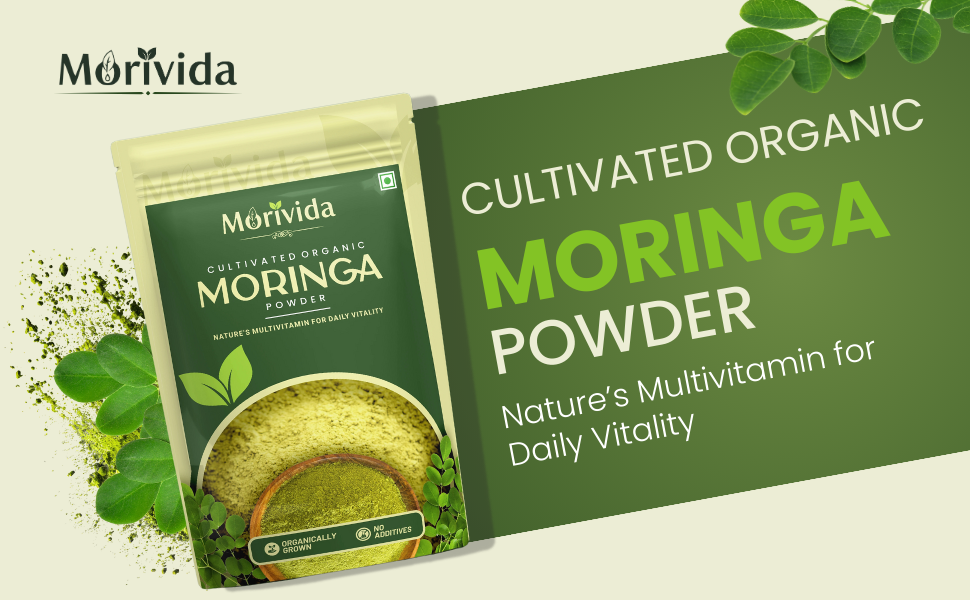 Moringa Powder 100g | 100% Pure Organic Moringa Leaf Powder | Rich in Iron & Immunity Booster | No Additives | Morivida