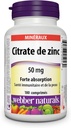 Webber Naturals Zinc Citrate 50 mg, 180 Tablets 3