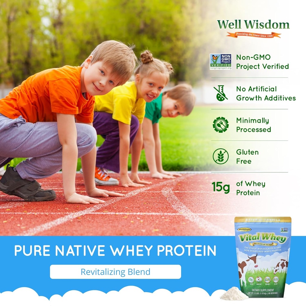 Grass-Fed Whey Protein Powder for Immune Vitality, Natural Cocoa 2.5lbs (56 Servings), 15g Protein Per Serve, Vital Whey, Clean Holistic, Wellness Nutrition 5